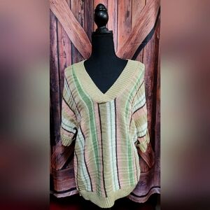 Art & Soul Light Shimmer V-Neck Sweater Top